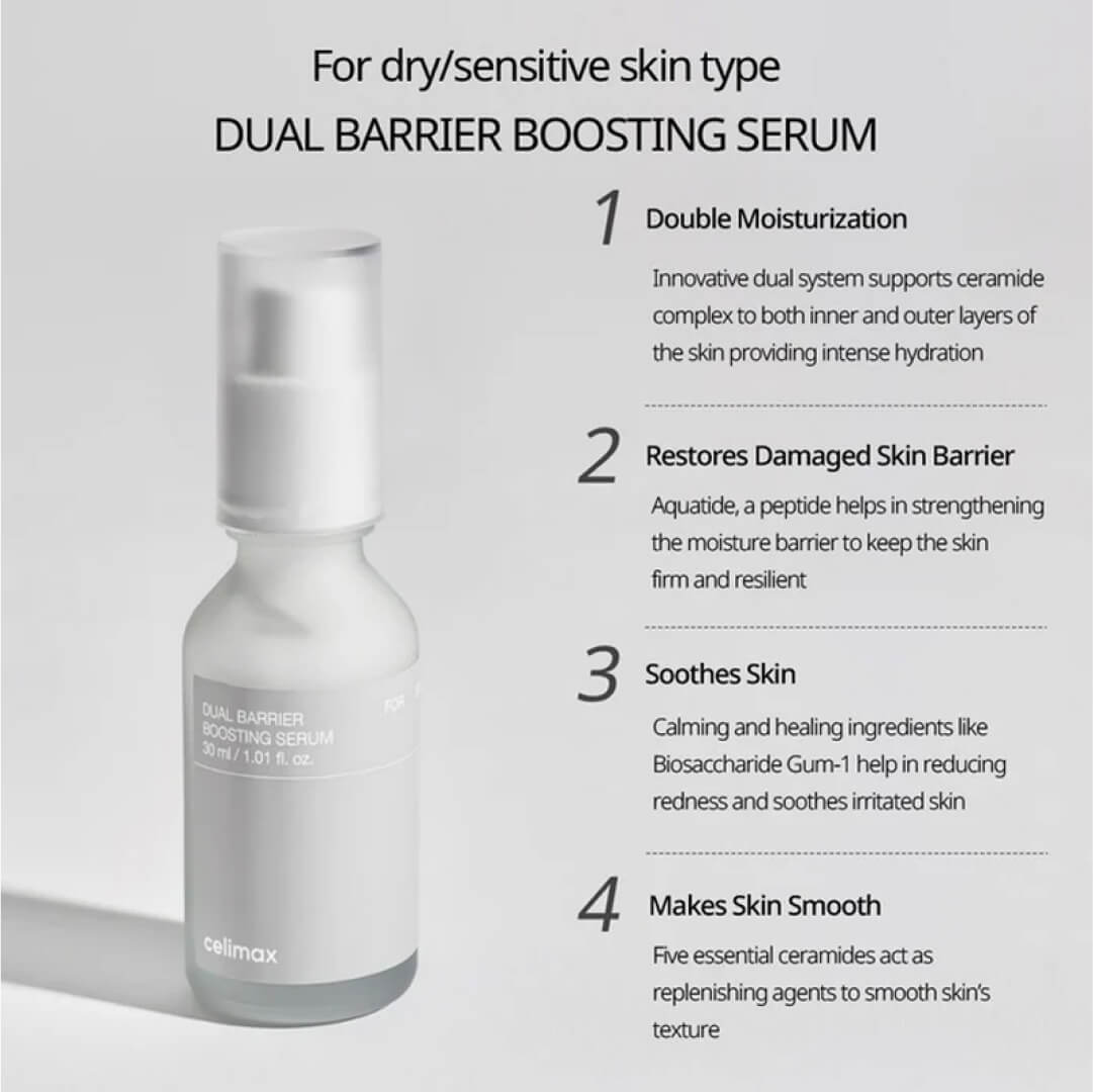 celimax Dual Barrier Boosting Serum benefits