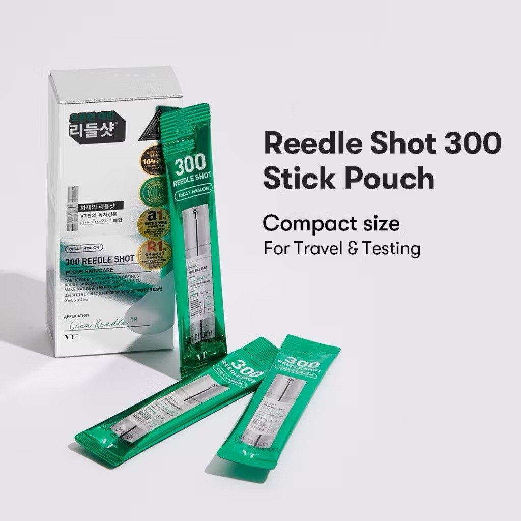 Reedle Shot 300 Stick Pouch packaging on a white background