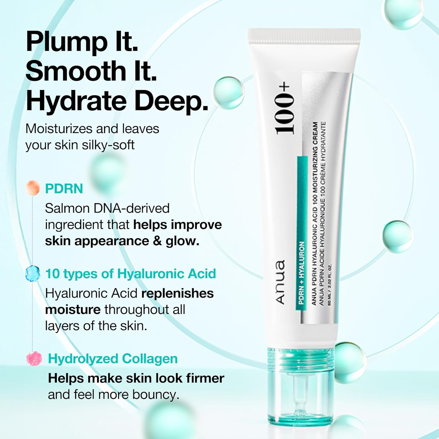 ANUA PDRN Hyaluronic Acid 100 Moisturizing Cream key ingredients

