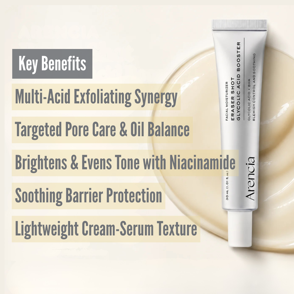 ARENCIA Eraser Shot Glycolic Acid Booster benefits
