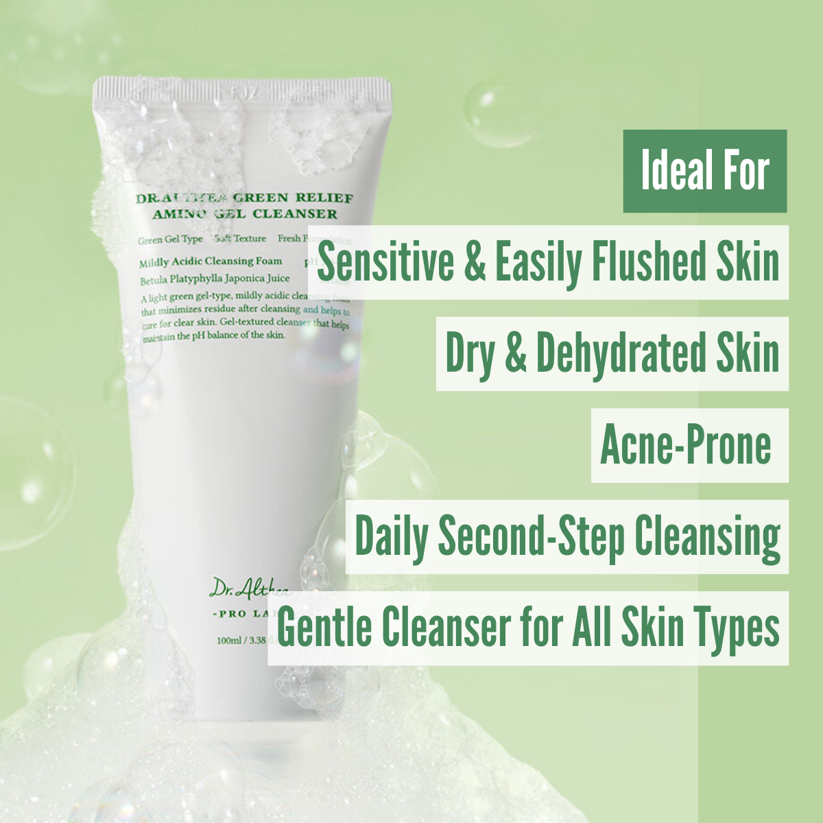 Dr.Althea Green Relief Amino Gel Cleanser skin types