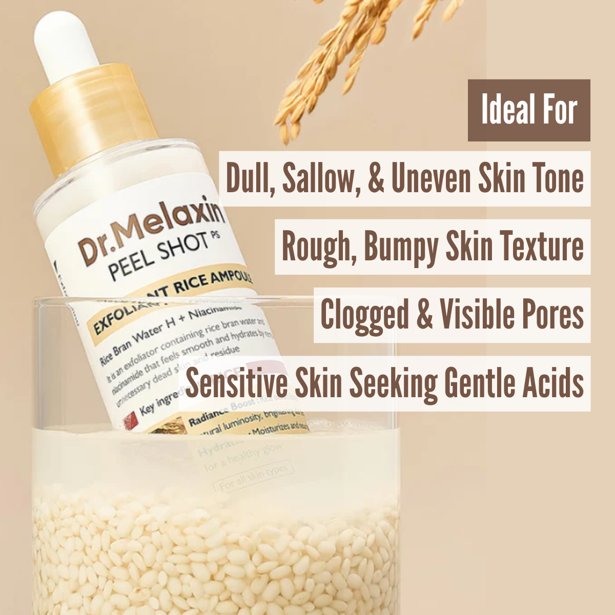Dr.Melaxin Peel Shot Exfoliating White Rice Ampoule skin type