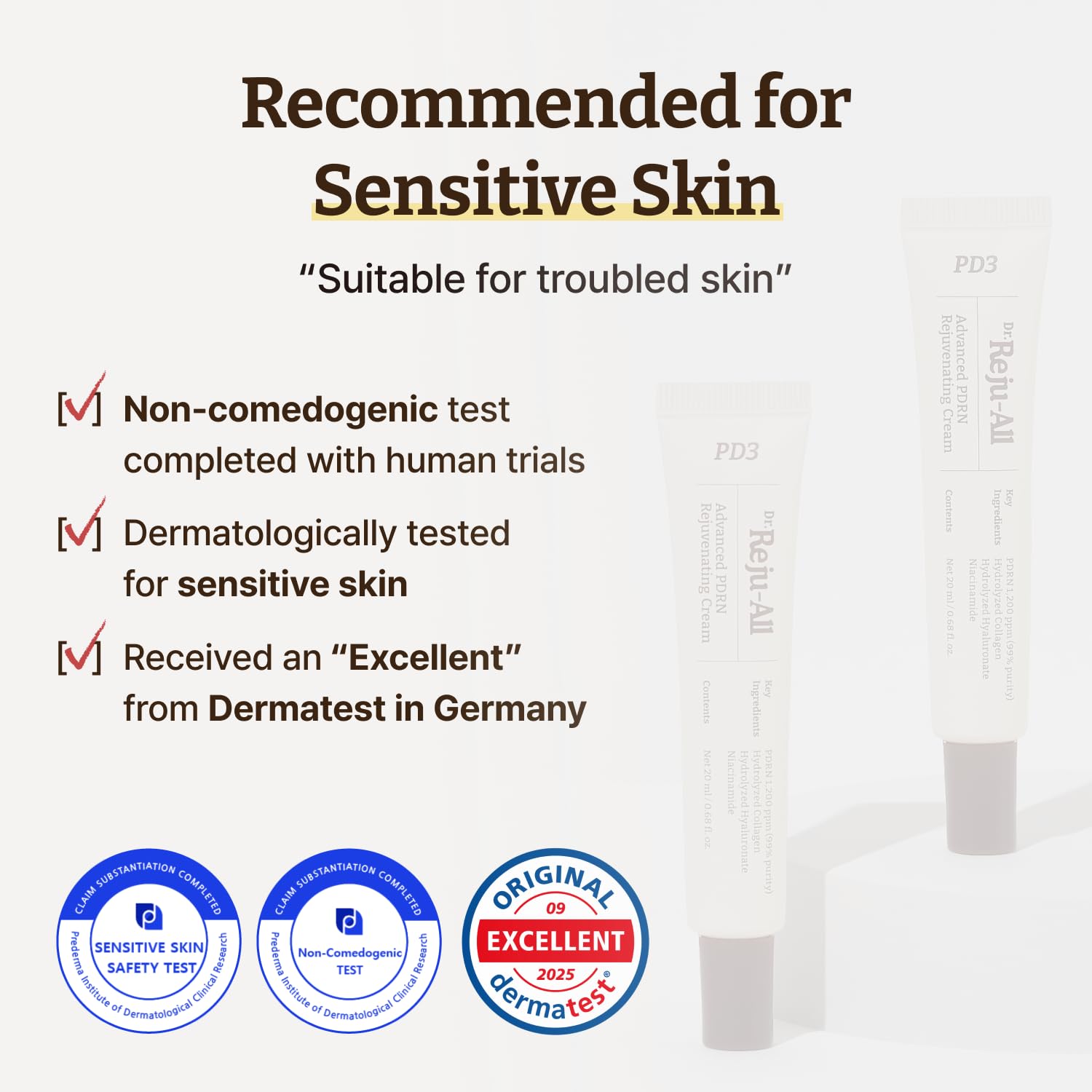 Dr. Reju-All Advanced PDRN Rejuvenating Cream for sensitive skin