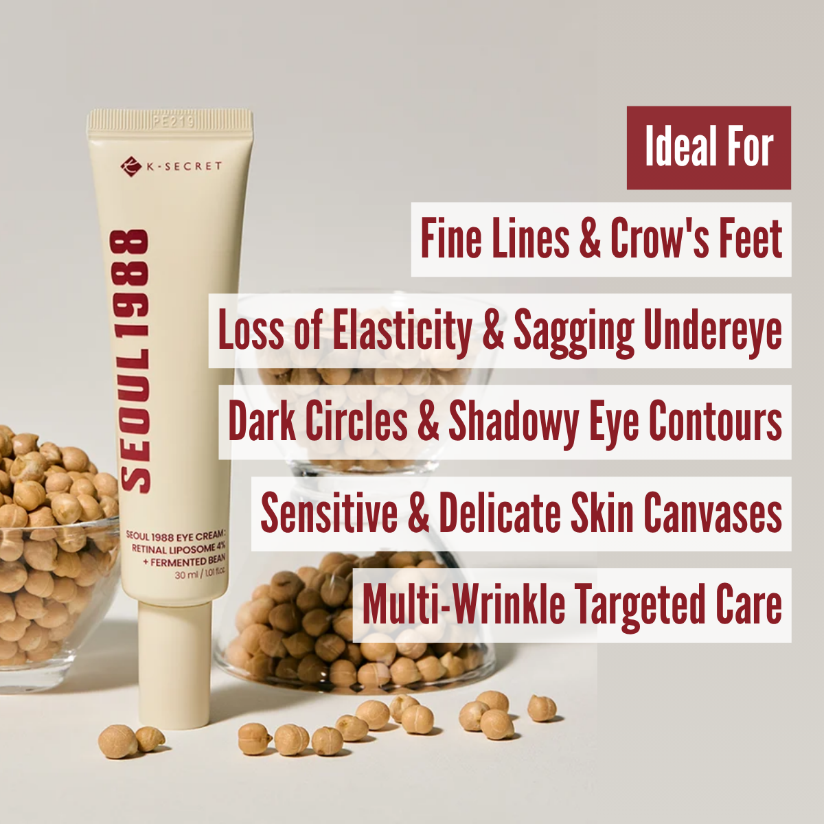 KSECRET SEOUL 1988 Eye Cream : Retinal Liposome 4% + Fermented Bean skin concern