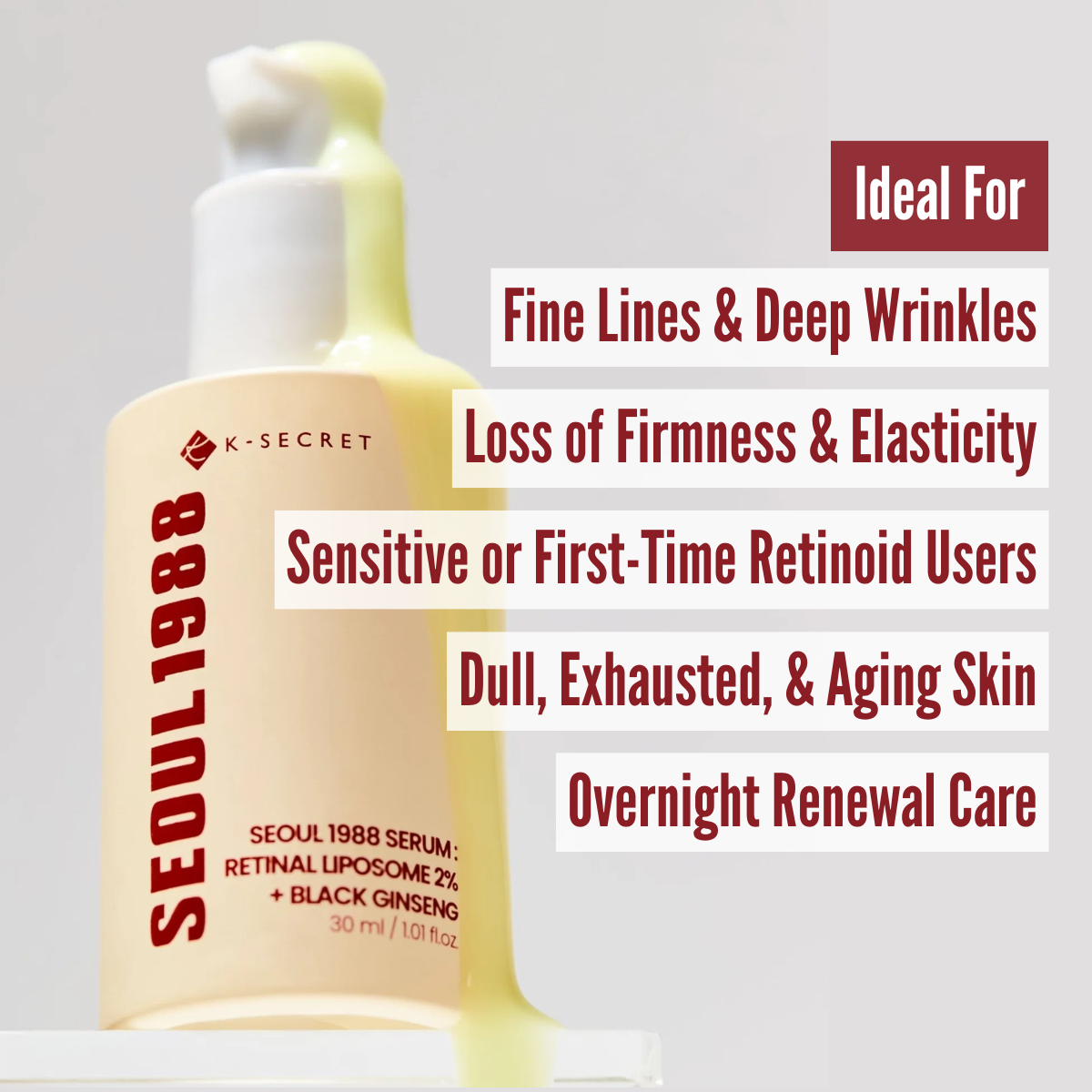 KSECRET SEOUL 1988 Serum : Retinal Liposome 2% + Black Ginseng skin concerns