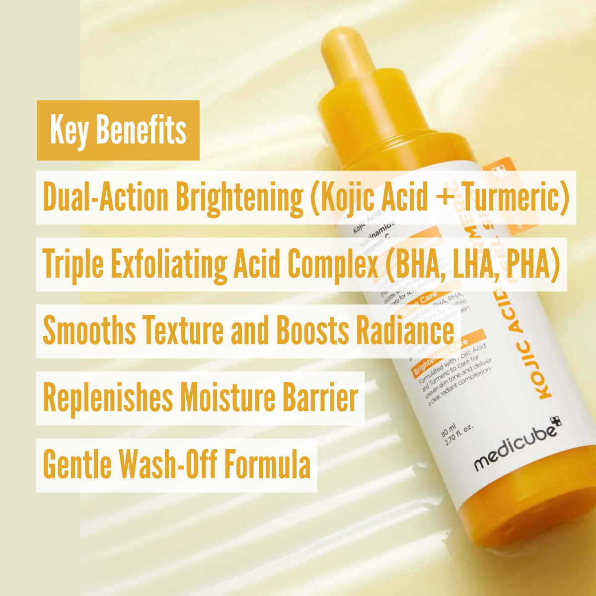 Medicube Kojic Acid Turmeric Peel Shot skin benefits