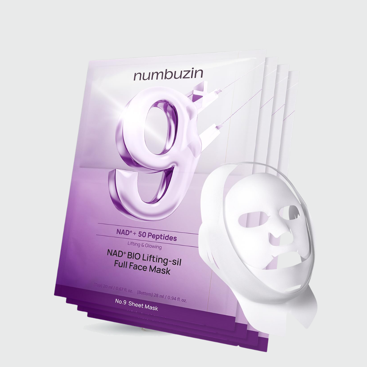 Numbuzin No.9 Nad Bio Lifting Full Cover Facial Mask (4ea)