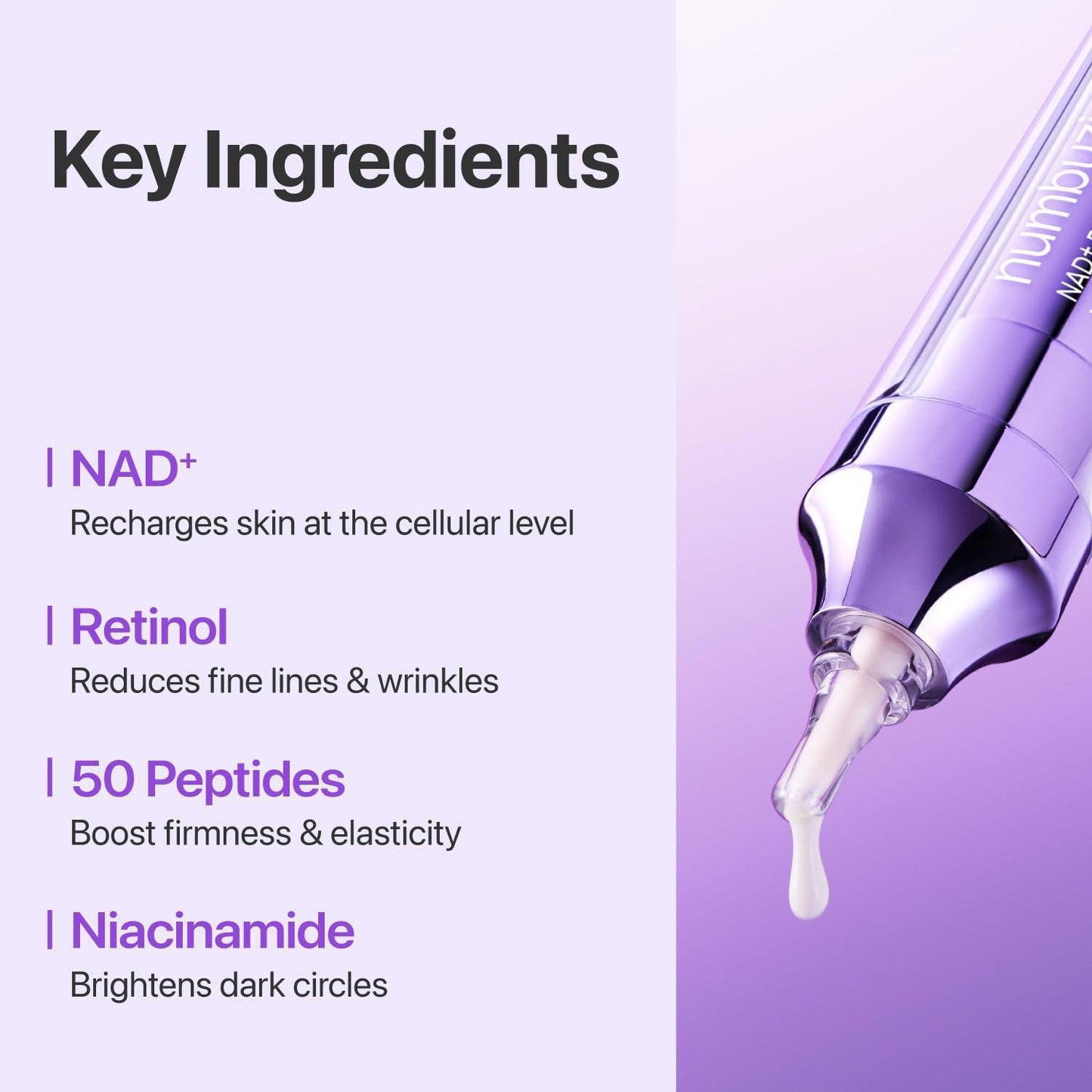 Numbuzin No.9 NAD Retinol Volumetox Eye Cream key ingredients